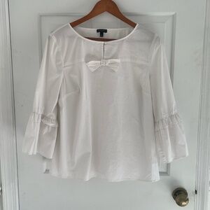 Talbots Blouse with Bow and Pearl Detail